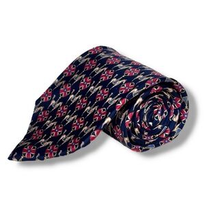 FENDI Whimsical Equestrian Print Silk Tie